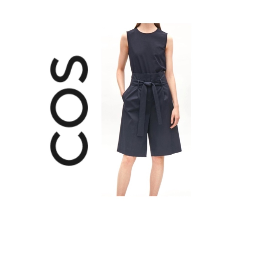 NWT  COS high rise paperbag style shorts with tie waist size 6 new